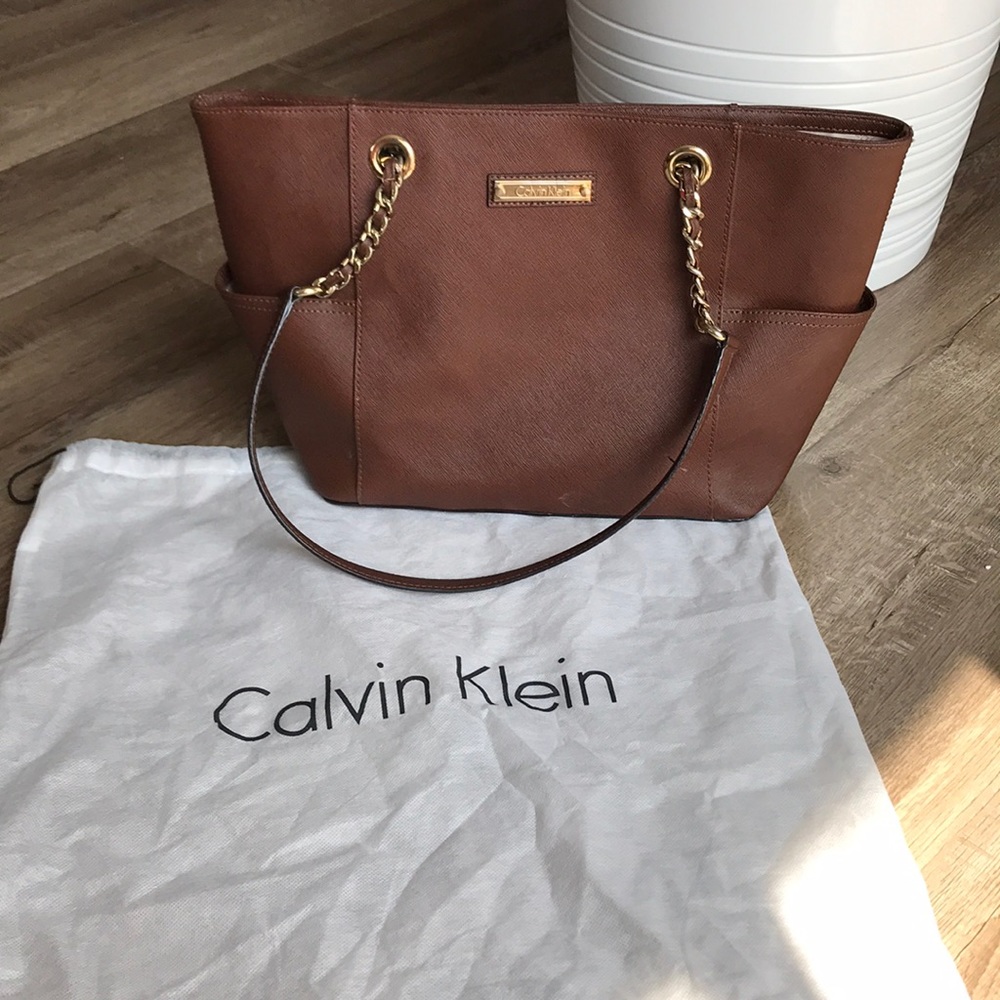 Calvin Klein brown tote purse